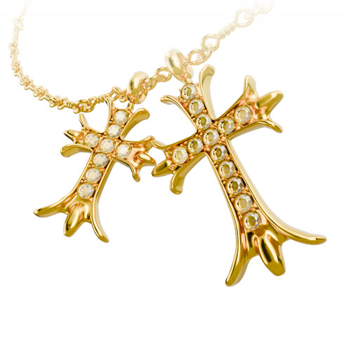 NARCISSIST® Iced Dual Cross Pendants & Chain